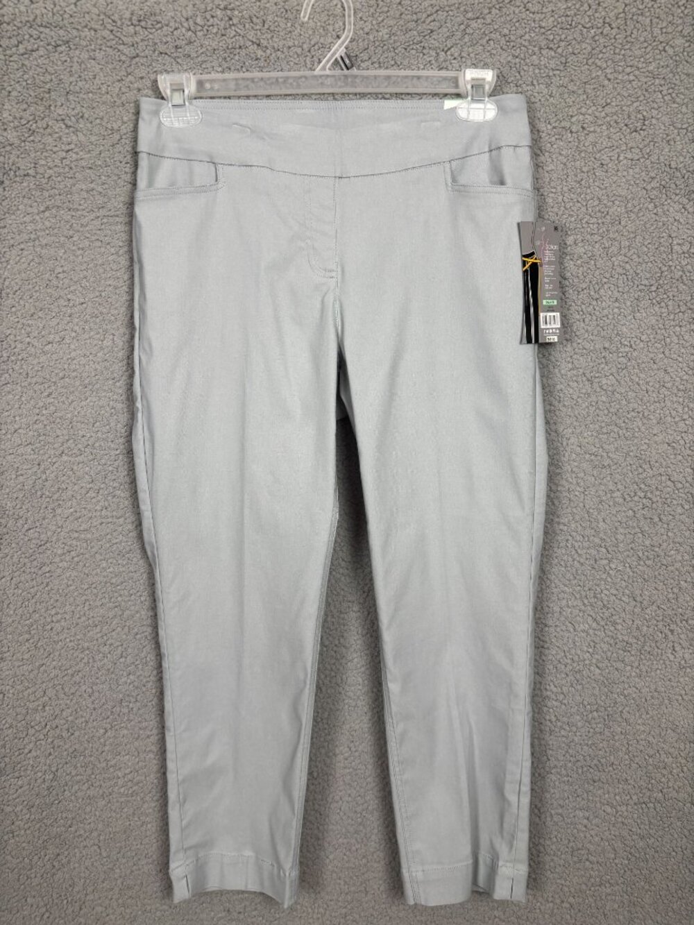 Slimsation Women's Gray Pull On Tummy Control Cropped Pants Size 8 New With Tags